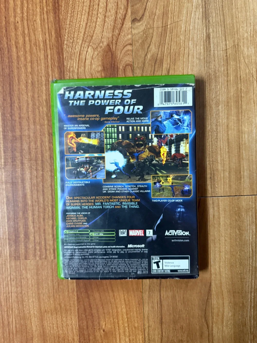 Activision Fantastic 4 Xbox Game - Green Case